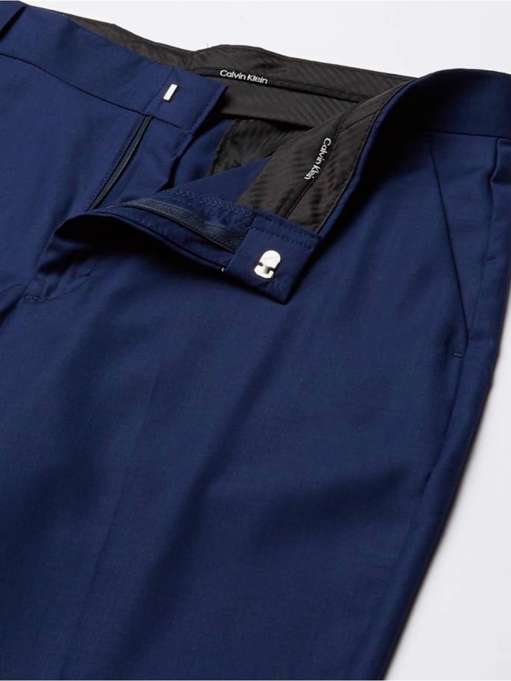 Calvin Klein Navy Flat-Front Dress Pants